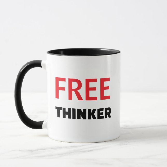 Taza Freethinker Quote Mug - Custom Personalized Gift (Izquierda)