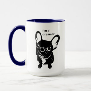 Taza Frenchie brindle lindo es un soñador
