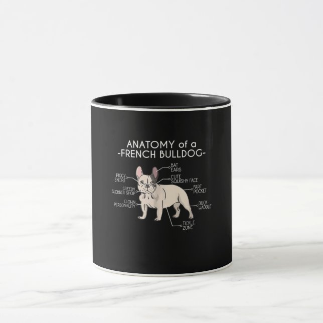 Taza Frenchie Gift | Anatomía De Un Bulldog Francés (Centro)