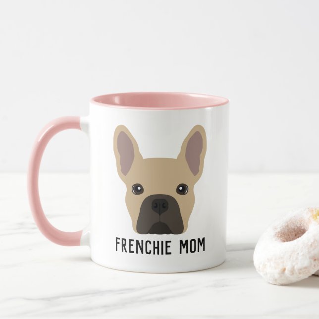 Taza Frenchie Mom Light Fawn Bulldog francés Mug (Con donut)