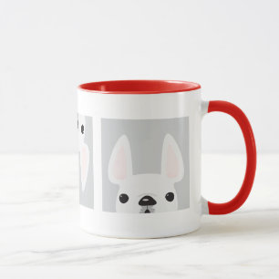 Taza Frenchies blancos en el barullo