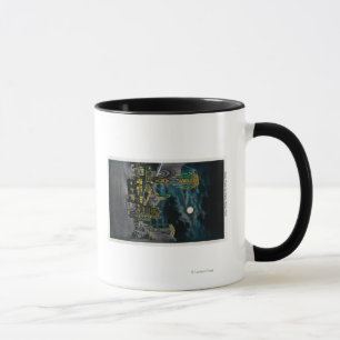Taza Frente de océano en la noche, parque del océano