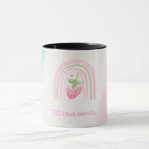 Taza Fresa de Arcoíris con Acuarela