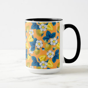 Taza Fresas amarillas en naranja