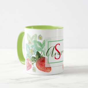 Taza Fresas, bayas, rojas, frescas, maduras, dulces,