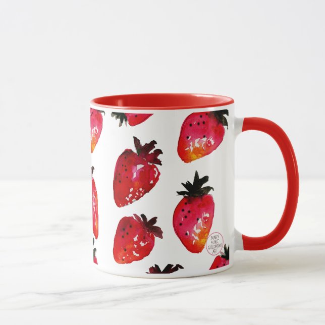 Taza Fresas de color rojo elegantes personalizadas (Derecha)