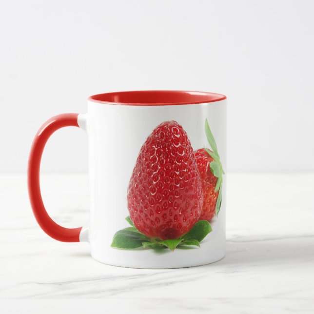 Taza Fresas en blanco (Izquierda)