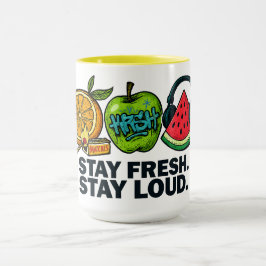 Taza Fresh & Loud Pop‑Art Fruit Combo