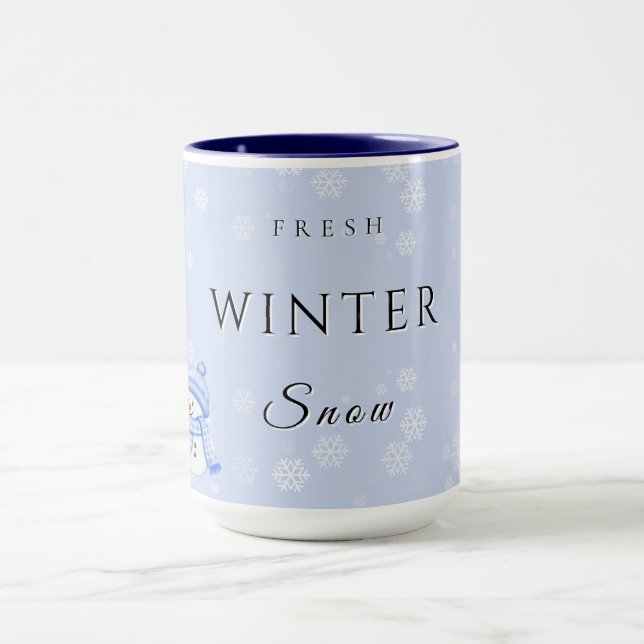 Taza Fresh Winter Joy with Snow and Snowman (Centro)