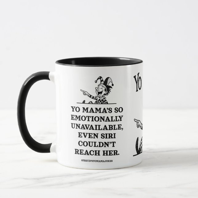 Taza freudian yo mama jokes - emotionally unavailable (Izquierda)