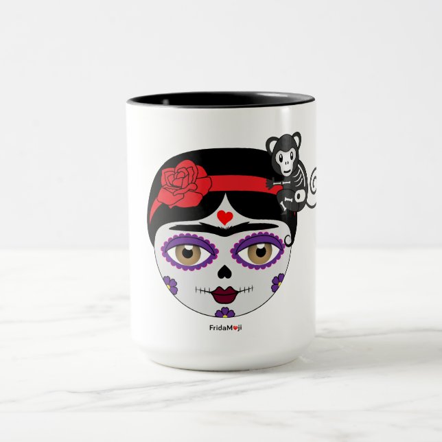 Taza Frida Kahlo el | FridaMoji - día de los muertos (Centro)