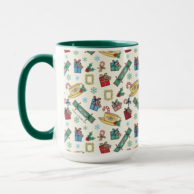 Taza FRIENDS™ | Patrón de Iconos de Navidad (Izquierda)