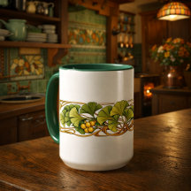 Friso de Ginkgo Biloba Retro Art Nouveau