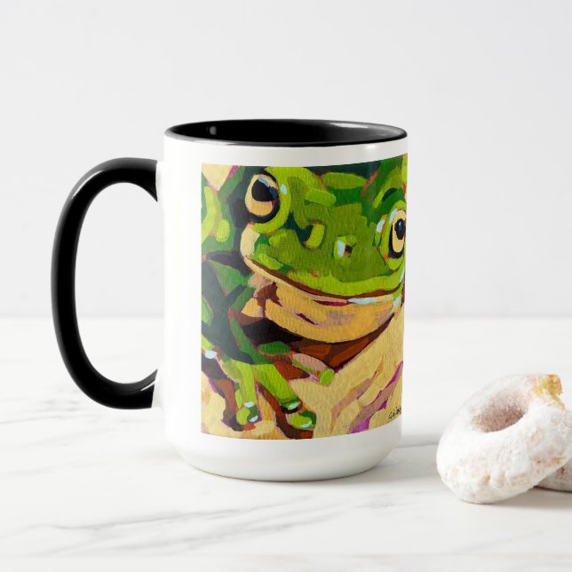 Taza Frog Painting - Gift for Animal Lovers (Con donut)