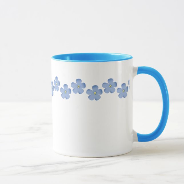Taza Frontera azul de la flor (Derecha)