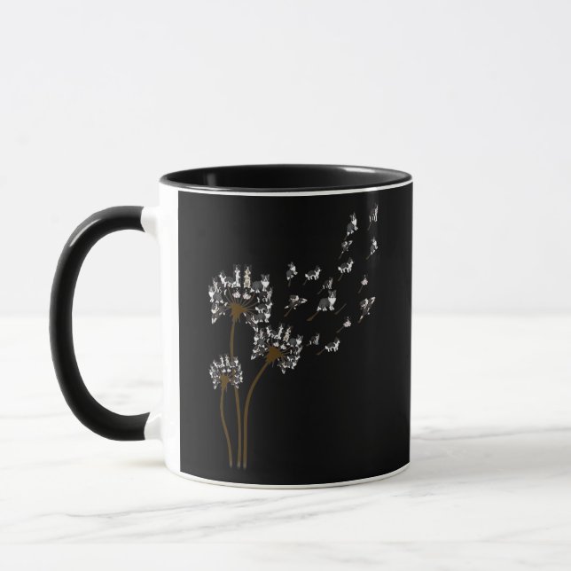 Taza Frontera Collie Flower Fly Dandelion Border Collie (Izquierda)