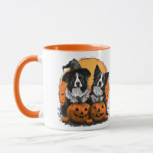 Taza Frontera Collie Perros Halloween Jack O Lanterns