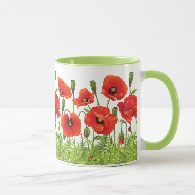 Taza Frontera horizontal con la amapola roja (Derecha)
