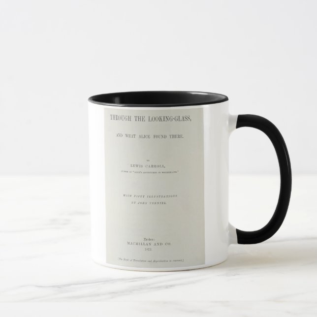 Taza Frontispiece a 'Alicia a través de los espejos (Derecha)