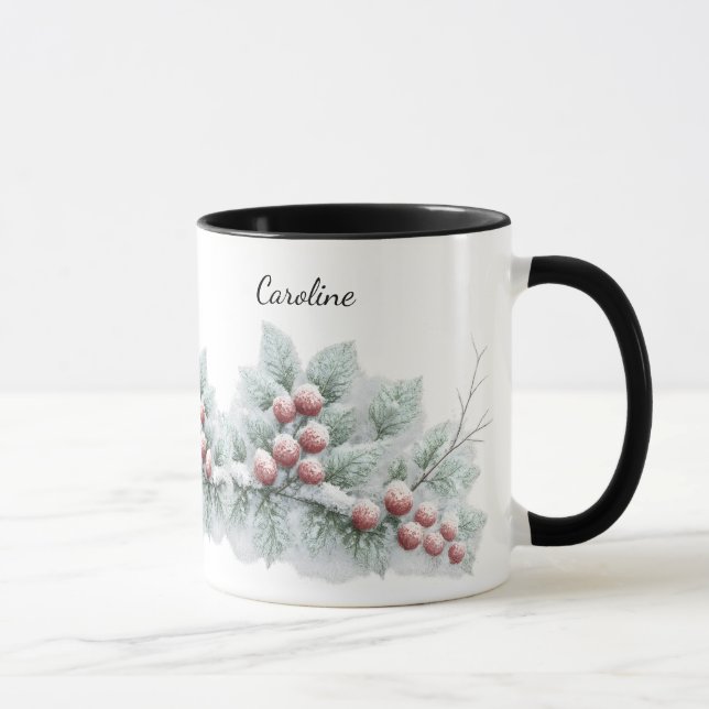 Taza Frosted Winter Berry and Spruce Botanical Holiday  (Derecha)