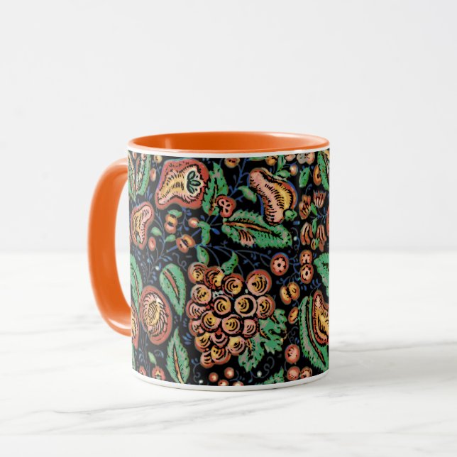 Taza Fruta rústica y café floral (Anverso izquierdo)