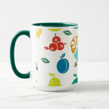 Frutas blancas de color Monograma Cumpleaños