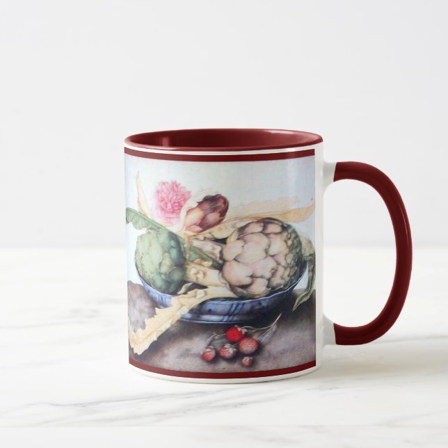 TAZA FRUTAS DE TEMPORADA 4- ARTÍCULOS, ROSA Y FRESAS (Derecha)