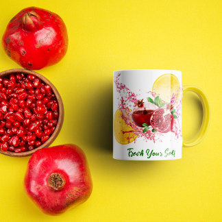 Taza Frutas granadas acuarela Café Mug