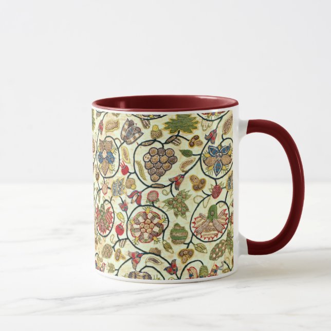 Taza Frutas y flores de bordado de trabajo de tripulaci (Derecha)