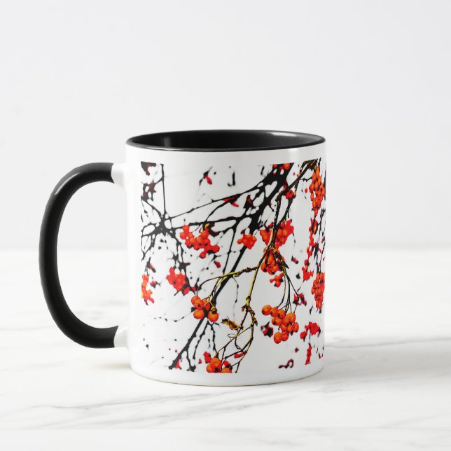 Taza Frutos romanos rojos o bayas de ceniza (Izquierda)