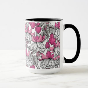 Taza Fuchsia en blanco y rosa