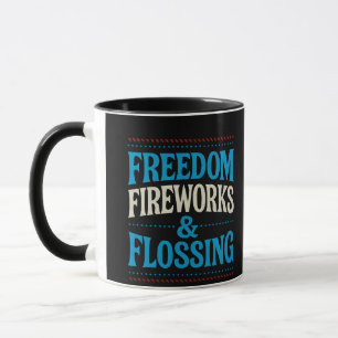 Taza Fuegos artificiales de Libertad y Dentista Dental 