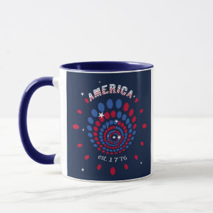 Taza Fuegos Artificiales Patrióticos América 250 est 17