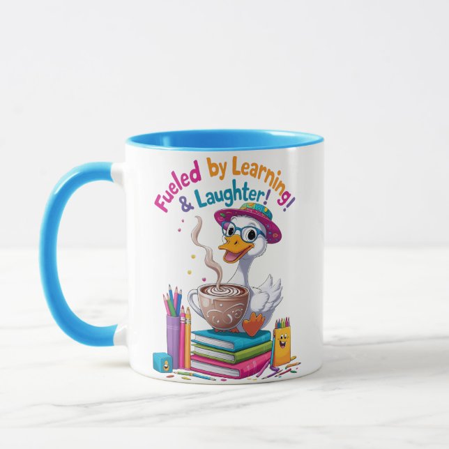 Taza Fueled by Learning Goose Mug – Back to School Fun (Izquierda)