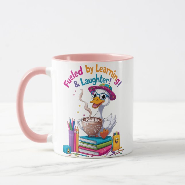 Taza Fueled by Learning Goose Mug – Back to School Fun (Izquierda)