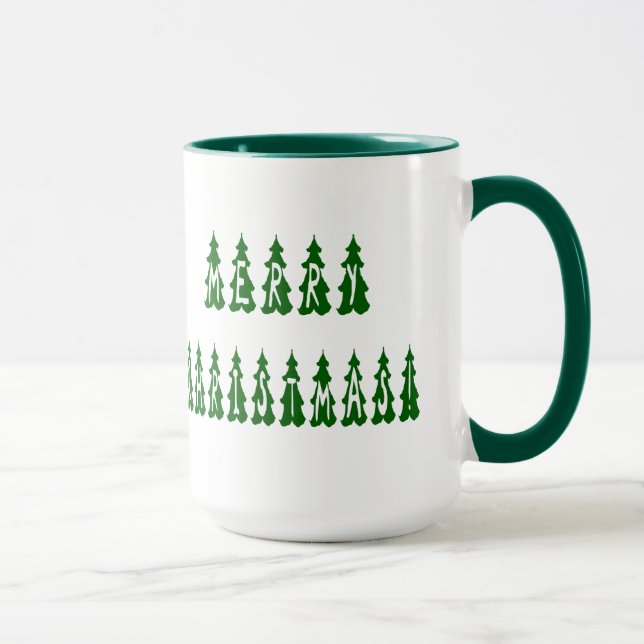 Taza Fuente de árbol de navidad de Feliz (Derecha)