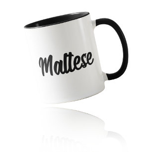 Taza Fuente de escritura divertida y linda de Malta par