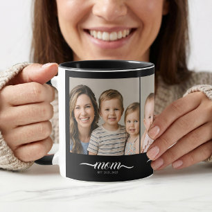 Taza Fuente de letra script elegante negra establecida 