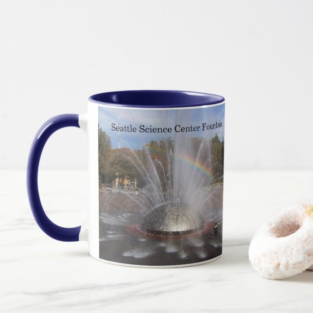 Taza Fuente del Centro de Ciencia de Seattle, Washingto (Con donut)