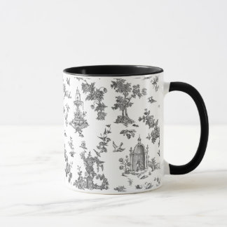 Taza Fuentes y árboles fantásticos de época Toile-B & W