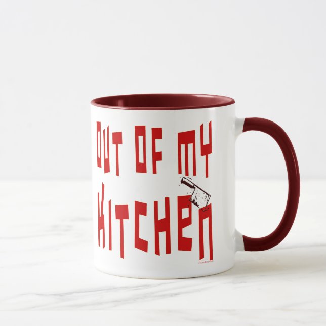 Taza Fuera de mi cocina es gracioso decir café (Derecha)