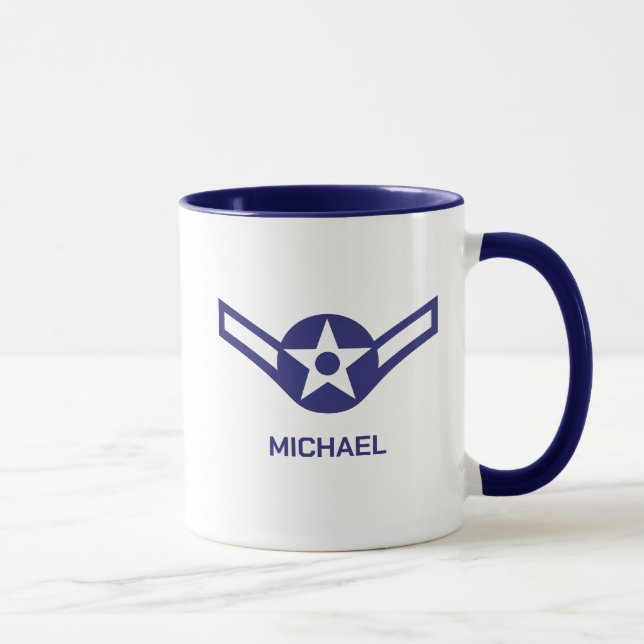 Taza Fuerza Aérea E-2 Airman Rank Personalizada (Derecha)