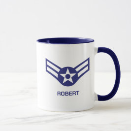 Taza Fuerza Aérea E-3 Airman de primera clase personali