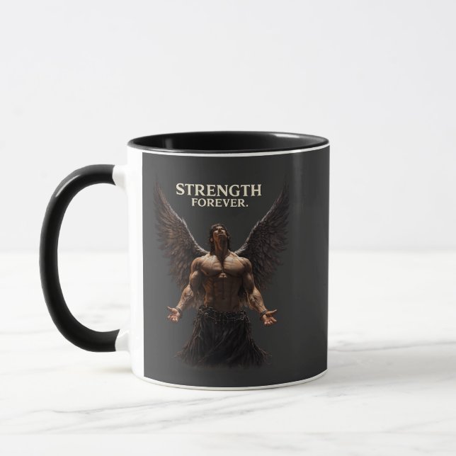 Taza Fuerza por Siempre Diseño Dark Angel – Motivaciona (Izquierda)
