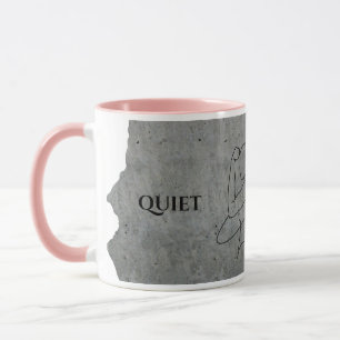 Taza Fuerza Silenciosa Arte de Línea Minimalista Concre