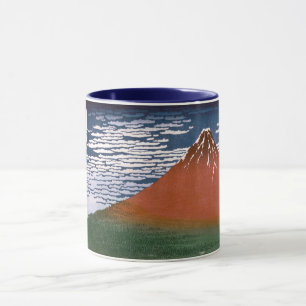Taza Fuji rojo, Volcán Aka Fujiyama Katsushika Hokusai