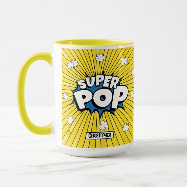 Taza Fun Bright Cute SUPER POP! Comic Book Pop Art Pun (Izquierda)