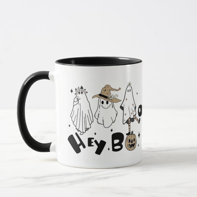 Taza Fun Cute Whimsical Ghost Halloween Mug (Izquierda)