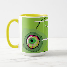 Taza Fun Ghoulishly Zombie Eyeball Puddle Scratched
