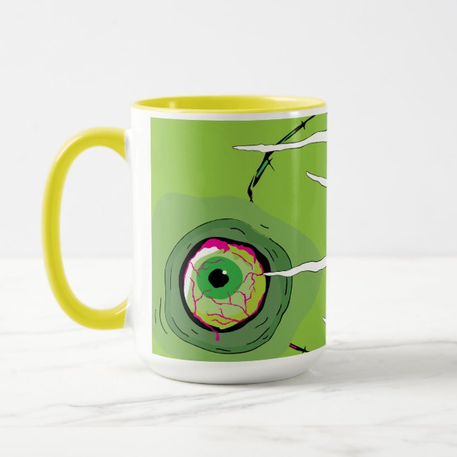 Taza Fun Ghoulishly Zombie Eyeball Puddle Scratched (Izquierda)